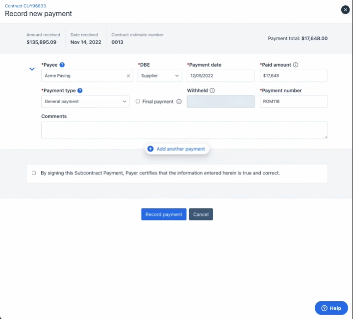 FAQ Recording payments to DBEs Infotech